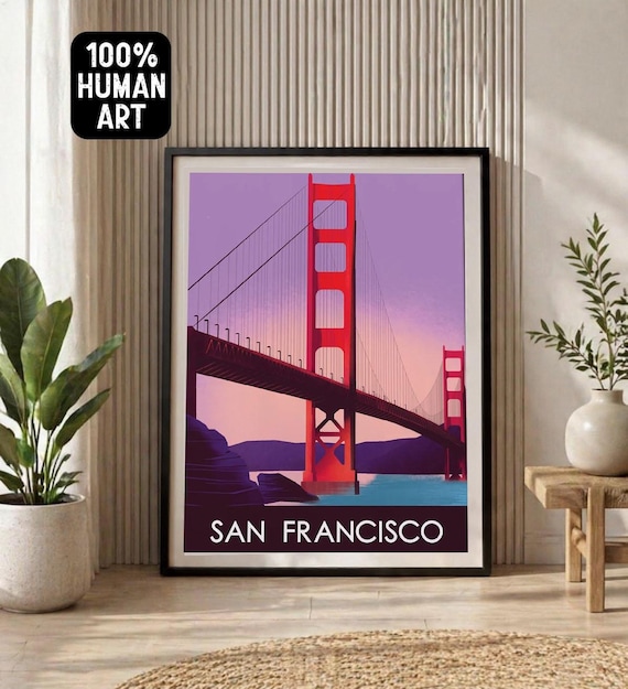 【限定セット】エスコルタ 掲載10ページセット(ポスターサイズ) Golden Gate Bridge Vintage Travel Poster | San Francisco Wall Art