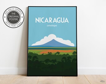 Nicaragua travel poster Wall sizes (inches) 8x10 12x16 12x18 16x20 18x24 24x36