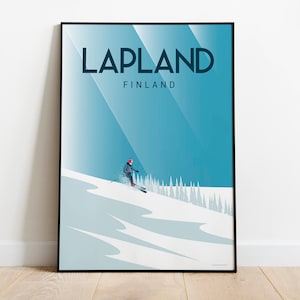 Lapland Finland travel Poster - wall art print scandinavia poster| Travel Poster Sizes: (inches) 8x10 12x16 18x24 24x36