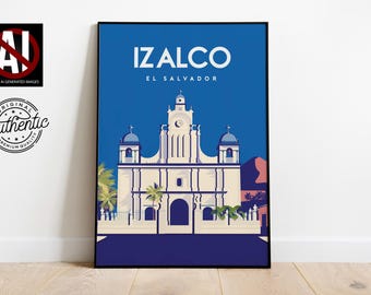 Izalco El salvador  travel poster digital file insta dowload size 18x24 inches ready to print