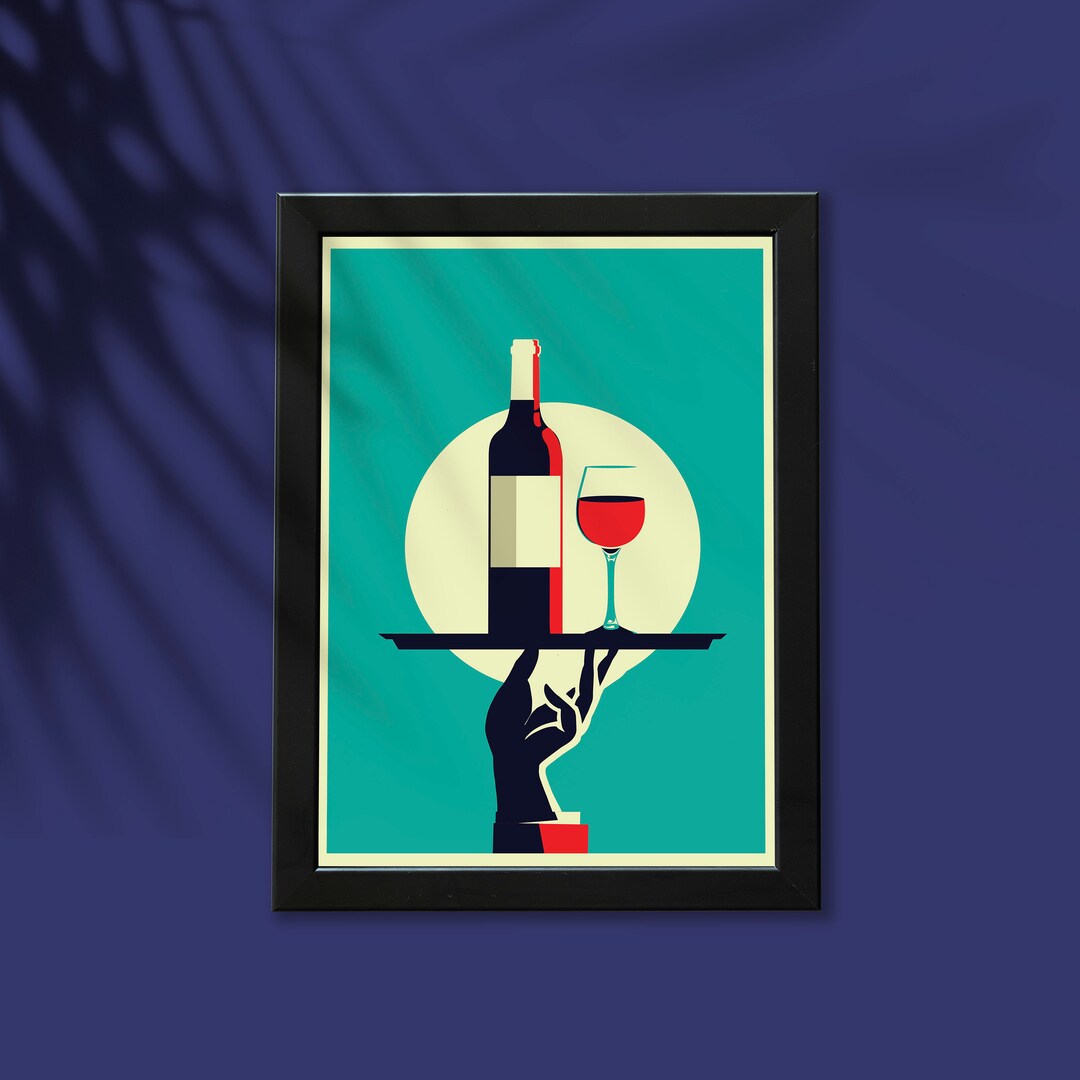 Red Wine Vintage Poster Retro Kitchen Poster French Wine Etsy