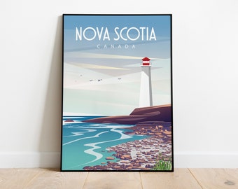 Nova Scotia  Canada  Travel Poster, Print, Art Print Room posters Digital Instant Digital Download size 20x30 inches