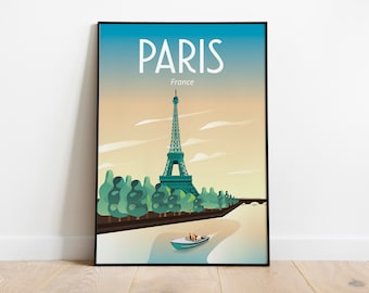 Paris Print - France Poster | Travel Poster Paris Travel Poster, Eiffel Tower Travel Poster, France  Digital Download 16x20 inches