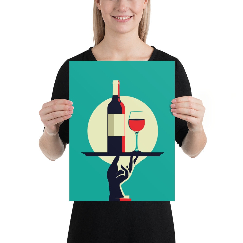 Red Wine Vintage Poster Retro Kitchen Poster French Wine Etsy