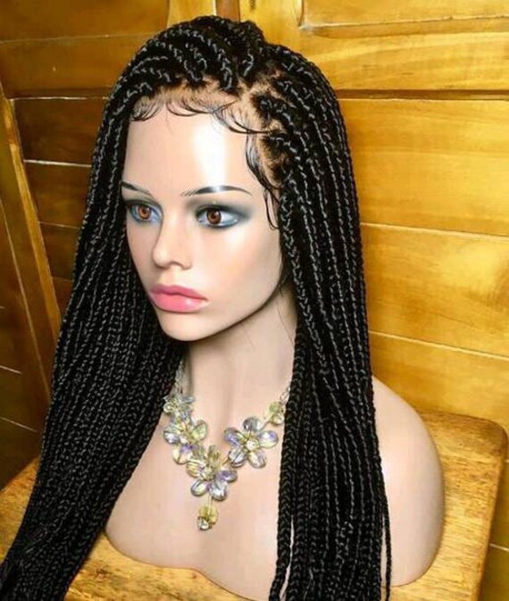 Full Lace Box Braided Wig Frontal Box Braids Braided Wig Etsy