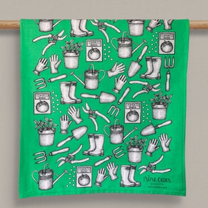 Gardening Design Tea Towel