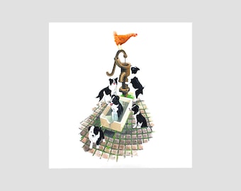 Collies Playing Card