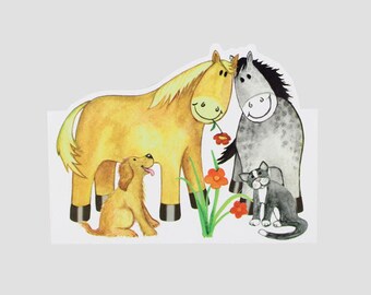 Pony Pals Cat and Dog Design Cut Out Card Australia