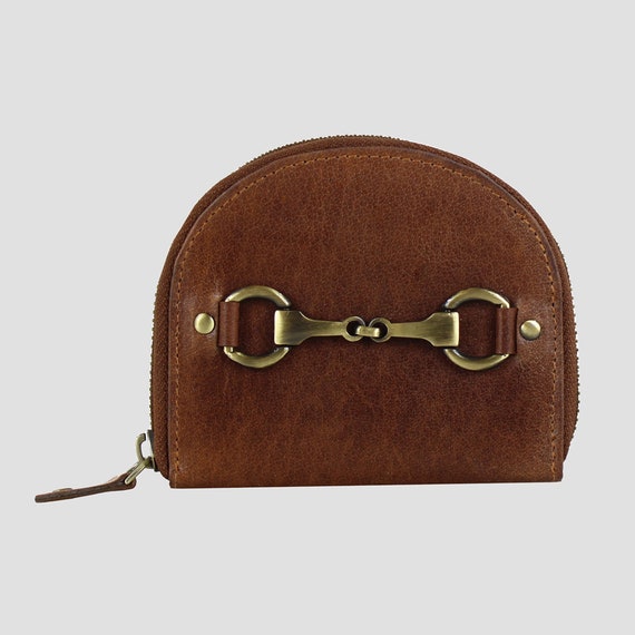 Susan Snaffle Leather Coin Purse Tan by Grays Equestrian Inspired