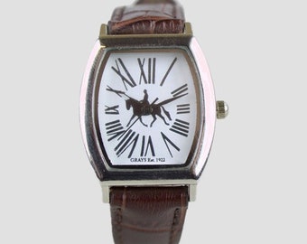 Reloj Huntsman con correa marrón