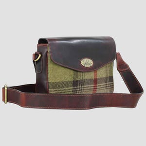 Charlotte Shoulder Bag Brown Leather And Tweed