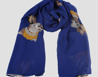 Scarf Hares Blue