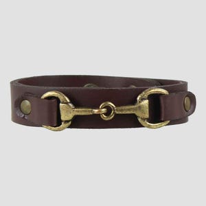 Pulsera de filete marrón oscuro