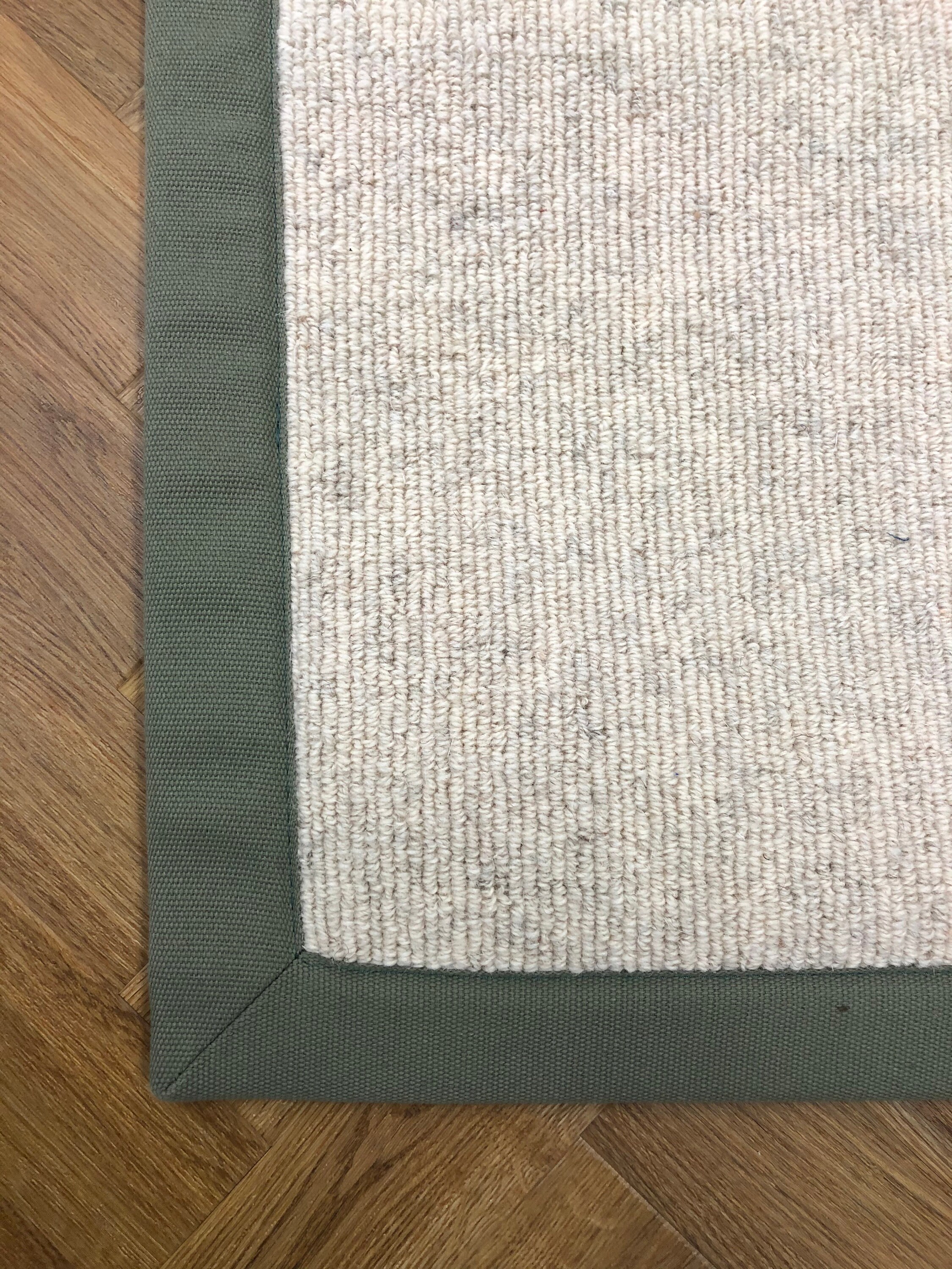 Natural British Wool Rug/Runner Sage Cotton Border 80cm x Etsy