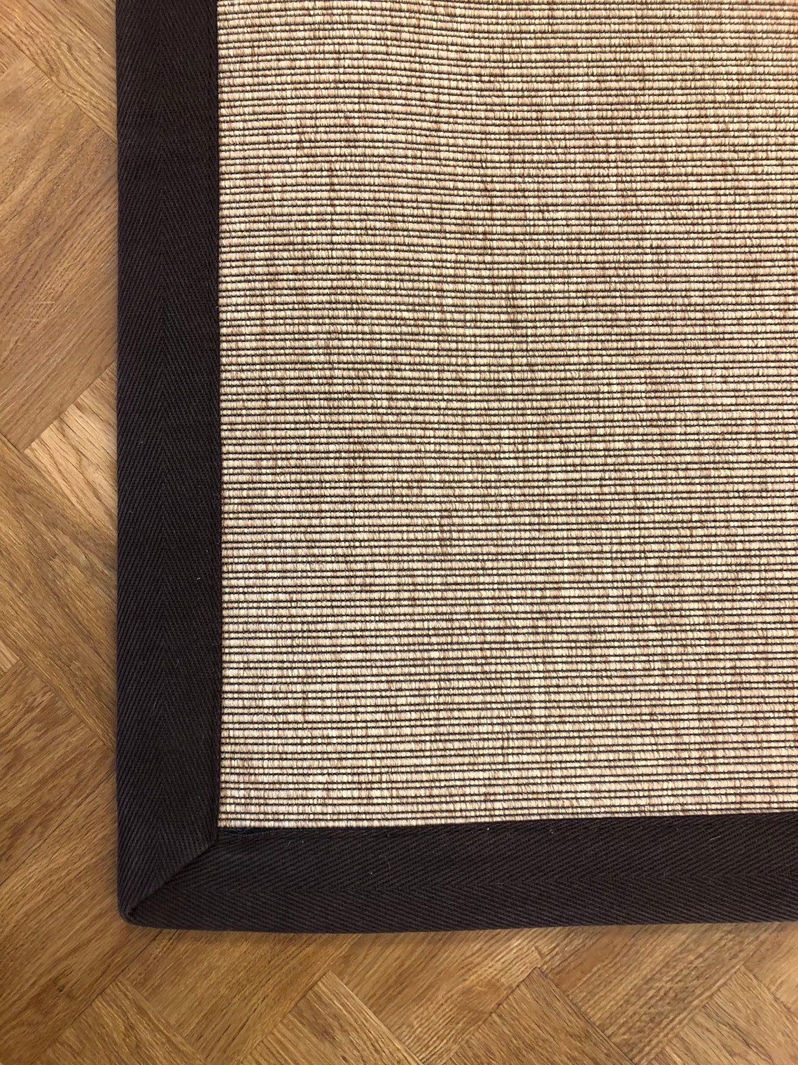 Sisal Rug Faux Look alike Sisal with a 5cm Omega Brown Cotton Etsy