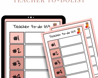 Teacher To Do List, Printable To Do List, Teacher Organizer, Teacher To Do List Download