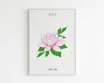 Water Lily | July Birth Flower | Art Print - Etsy