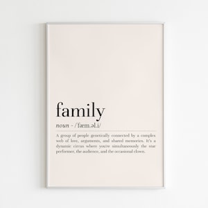 Family Definition Art Print: Minimalist Wall Decor (Digital Download)