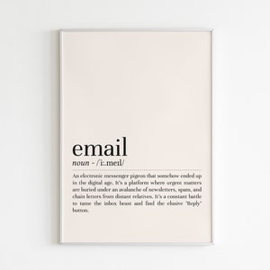 Email Definition Print: Minimalist Office Wall Art (Digital Download)