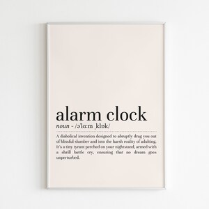 Alarm Clock definition print, Alarm Clock wall art, definition print, Alarm Clock poster, printable wall art, minimalist, digital download