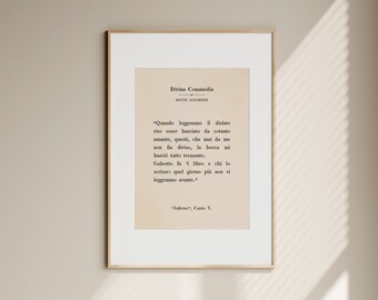 Divina Commedia Print: Vintage Book Page Art (PDF)