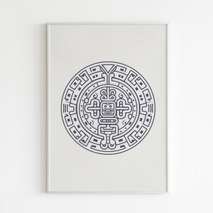Mayan Gliphs Print | Mayan Wall Art | Mayan Art Print | Mayan Print | Mayan Gliphs Print | Mayan Decor | Beige | Pastel Colors
