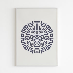 Mayan Gliphs Print | Mayan Wall Art | Mayan Art Print | Mayan Print | Mayan Gliphs Print | Mayan Decor | Beige | Pastel Colors
