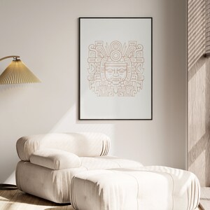Mayan Gliphs Print | Mayan Wall Art | Mayan Art Print | Mayan Print | Mayan Gliphs Print | Mayan Decor | Beige | Pastel Colors