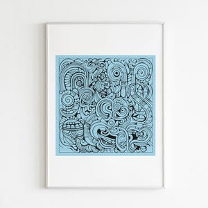 Mayan Gliphs Print, One Line illustration, Mayan Wall Art, Mayan Art Print, Mayan Print, Mayan Gliphs Print, Mayan Decor, Color Wall Art