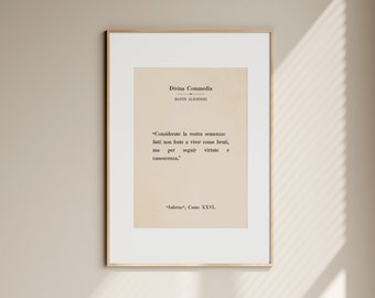 Divina Commedia Quote Print: Vintage Book Page Art (PDF)