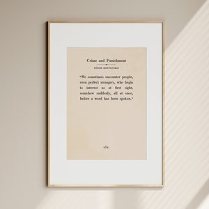 Crime and Punishment Quote Print, Crime and Punishment Printable Wall Art, Book Quote Print, Crime and Punishment Poster