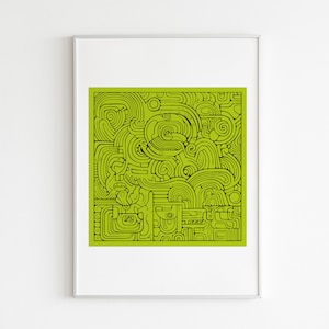 Mayan Gliphs Print, One Line illustration, Mayan Wall Art, Mayan Art Print, Mayan Print, Mayan Gliphs Print, Mayan Decor, Color Wall Art