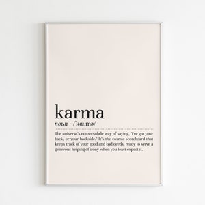 Karma definition print, Karma wall art, definition print, Karma poster, minimalist wall art, printable wall art, digital download