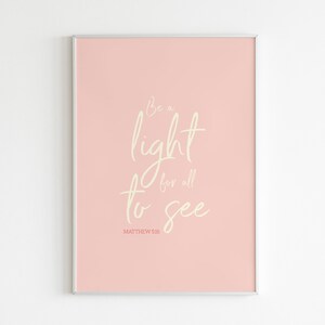 Matthew 5:16 Be A Light For All To See, Printable Wall Art, Bible Verse Print, Scripture Wall Art, Digital Download, Calligraphy