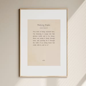 Wuthering Heights Quote Print: Vintage Book Page Art (Digital Download)