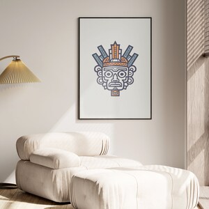 Mayan Gliphs Print | Mayan Wall Art | Mayan Art Print | Mayan Print | Mayan Gliphs Print | Mayan Decor | Beige | Pastel Colors