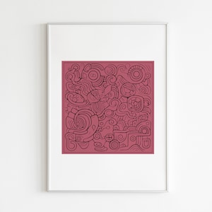 Mayan Gliphs Print, One Line illustration, Mayan Wall Art, Mayan Art Print, Mayan Print, Mayan Gliphs Print, Mayan Decor, Color Wall Art