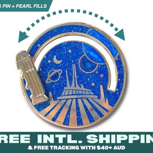 SLIDING ENAMEL PIN: Space Mountain Slider Pin (with Pearlescent fills)