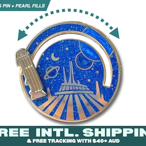 SLIDING ENAMEL PIN: Space Mountain Slider Pin (with Pearlescent fills)