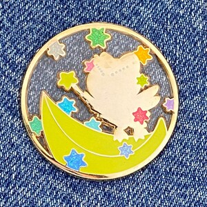 Celestial Owl Glow in the Dark Enamel Pin with Clear Details image 3