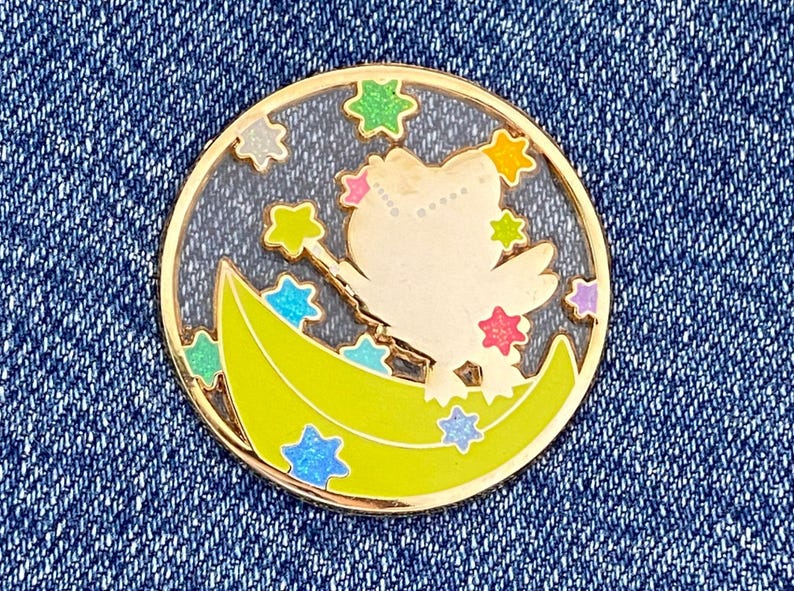 Celestial Owl Glow in the Dark Enamel Pin with Clear Details image 3