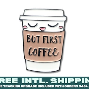 ENAMEL LAPEL PIN: Coffee First