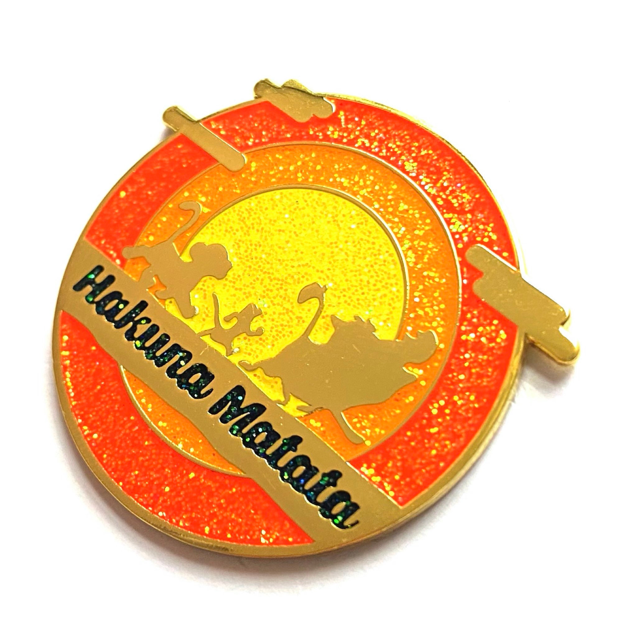 Pin : Hakuna | Fantasy Quote Enamel Lapel Pins Shiny Glitter Gold Pin ...