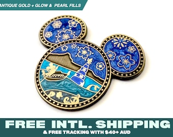 FANTASEA ENAMEL PIN: Tokyo Magic Theme Park Sea Japan Japanese (anqtique, pearl and glow effect)