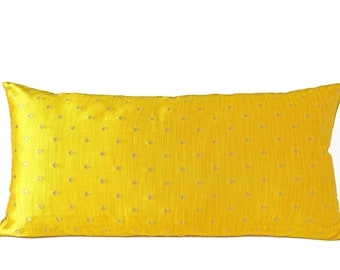 lumbar pillow cover 12x20, yellow cushion cover lumbar, rectangular throw pillow 12x16, pillow cover yellow, 12x24 pillow cover yellow gold