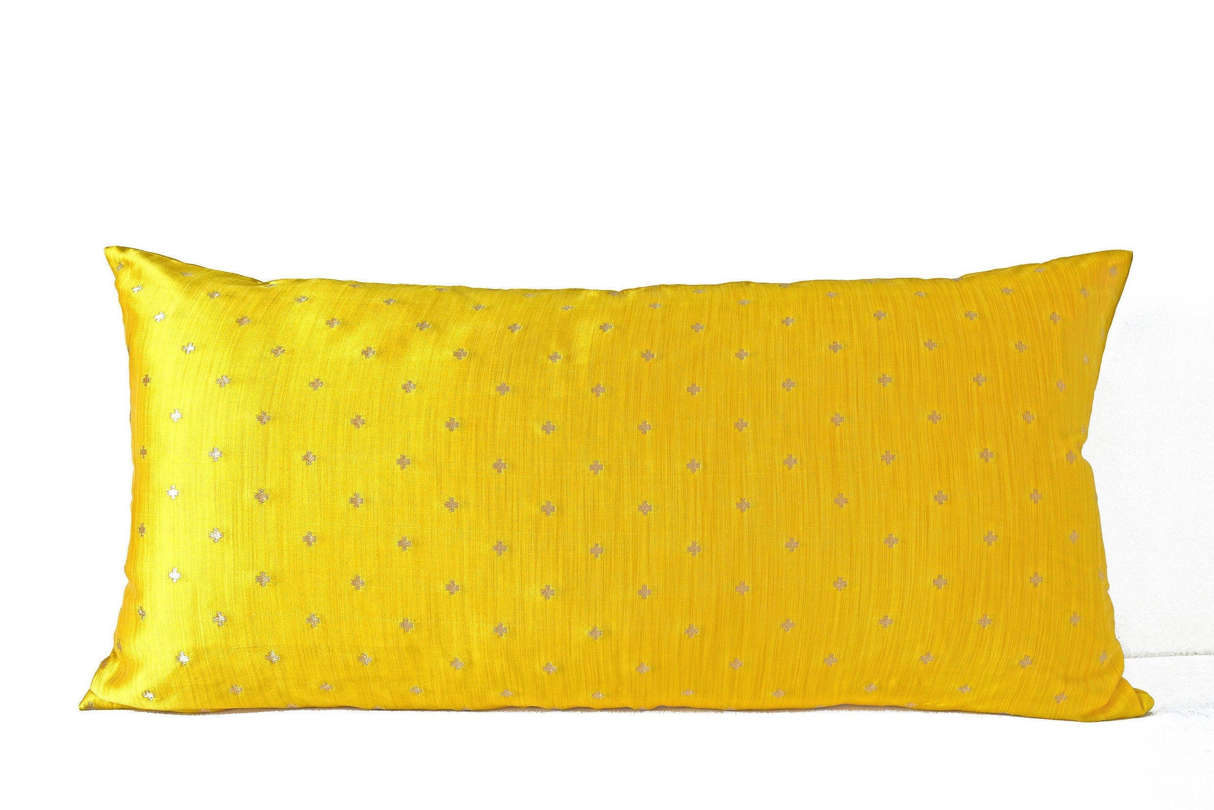 Lumbar Pillow Cover 12x20 Yellow Cushion Cover Lumbar Etsy UK