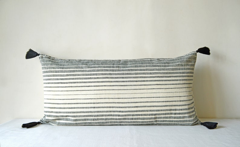 Rectangular Throw Pillow Cover Black And White Lumbar Pillow Etsy