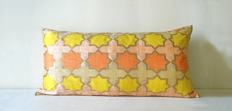 Couch Pillows Yellow Lumbar Pillow Coverrectangular Cushion Etsy