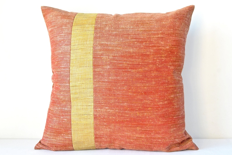 Terra cotta throw pillow cover 18x18 brick red pillow boho Etsy