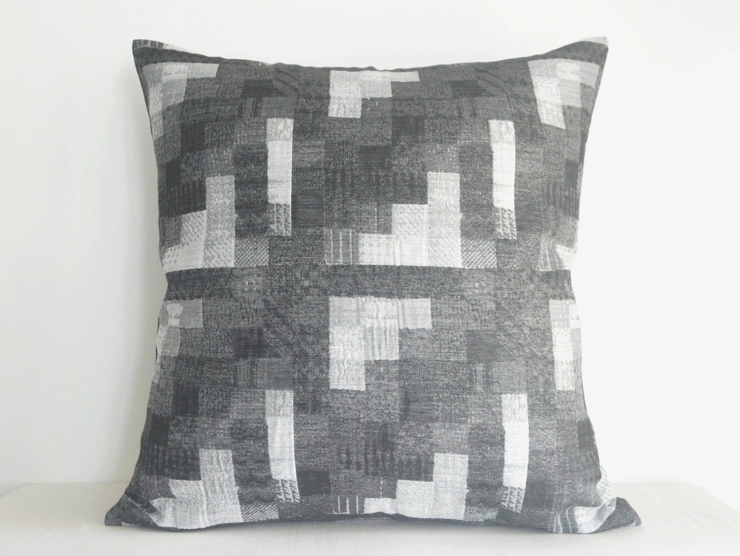 Black Grey Cushion Covers 18x18 Pillow Covers Black Throw Etsy UK